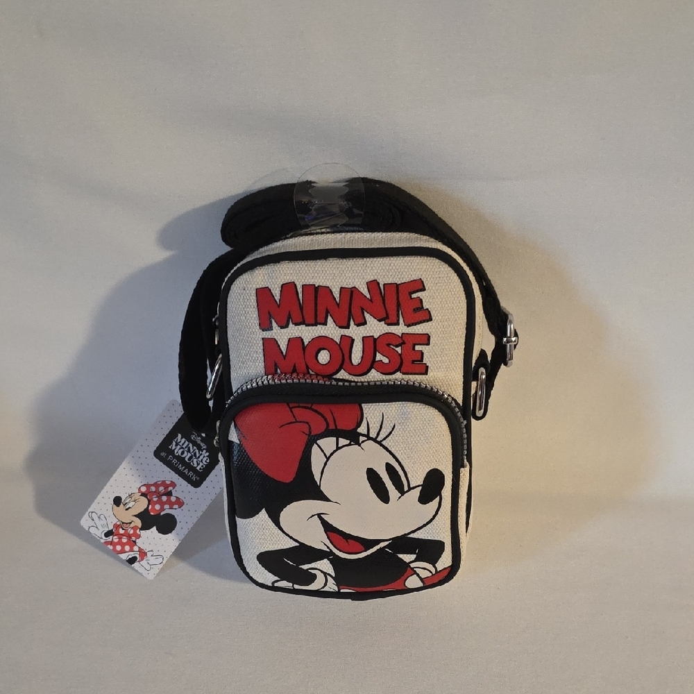 Disney Minnie Mouse Small Crossbody/ Phone Bag. With Zipper Charms
